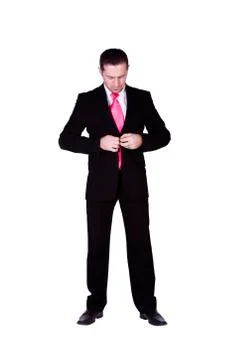 Businessman dressing up Stock Photos