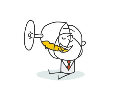Businessman drinking beer. Stock Illustration