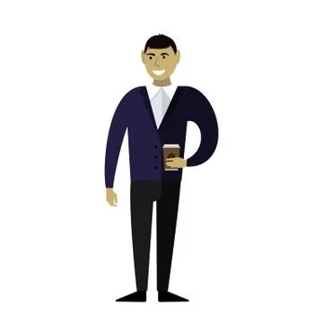 Businessman drinking coffee. Stock Illustration