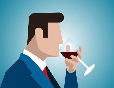 Businessman drinking wine Stock Illustration