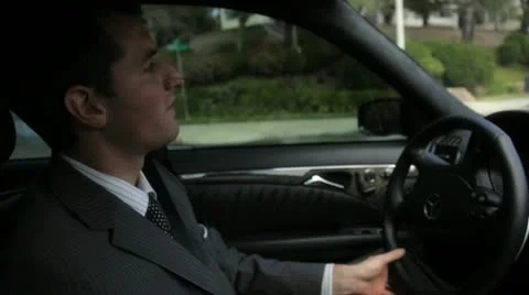 Businessman drive Stock Footage 12330494