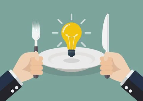 Businessman eating an idea Stock Illustration