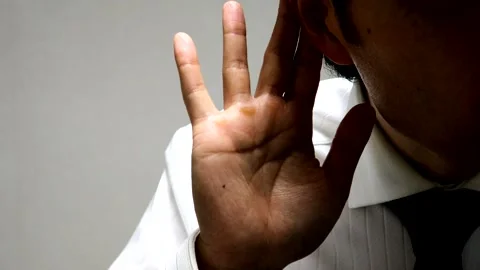 A businessman eavesdropping Video stock 335363620