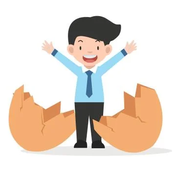 Businessman with eggshell cartoon vector 스톡 일러스트
