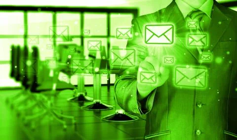 Businessman email concept Illustrazione stock