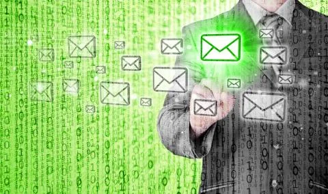Businessman email concept Illustrazione stock