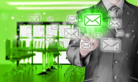 Businessman email concept Illustrazione stock