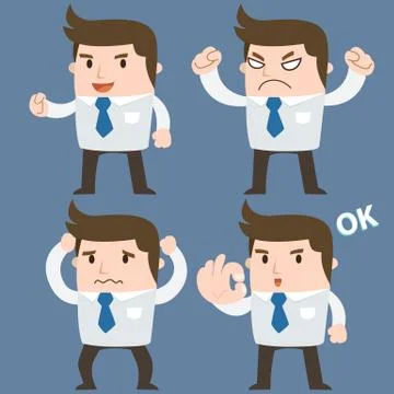 Businessman emotion Stock Illustration
