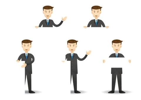 Businessman with Empty Banner Stock Illustration