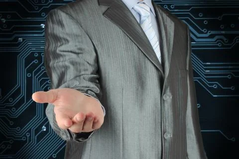 Businessman with empty hand . Stock Photos