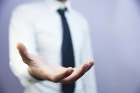 Businessman with empty hand Stock Photos