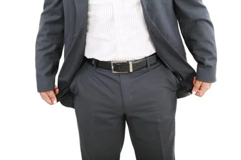 Businessman with empty pockets Stock Photos