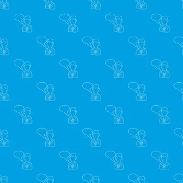 Businessman with a empty speech bubble pattern vector seamless blue イラスト素材