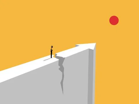 Businessman encountered a problem of broken path Stock Illustration