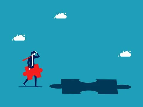 Businessman encounters a problem that is bigger than expected. man solving ji Illustrazione stock