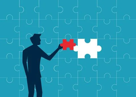 Businessman encounters a problem that is bigger than expected. man solving ji 스톡 일러스트