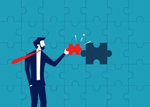 Businessman encounters a problem that is bigger than expected. man solving ji イラスト素材