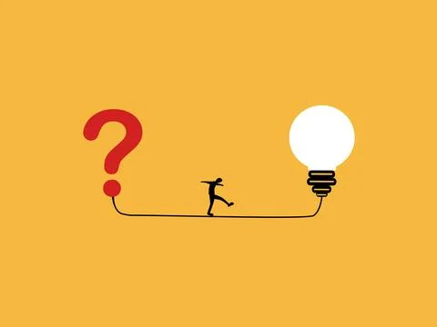 Businessman escaped his problems by going to get light bulb. Stock Illustration