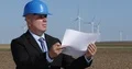 Businessman Examine Development Plan Wind Turbine Renewable Alternative Energy 4k or 4k+ Resolution