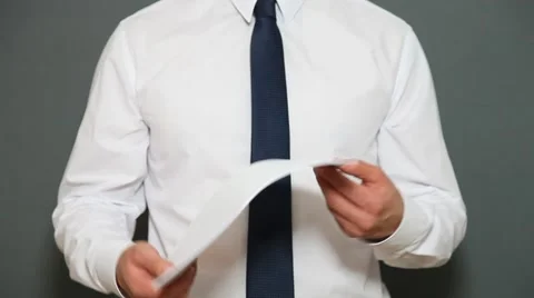 Businessman examining documents Stock Footage 57108645