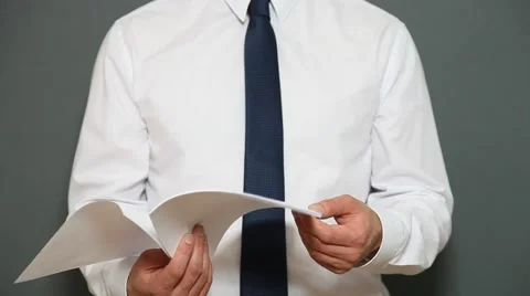 Businessman examining documents Stock Footage 57108739