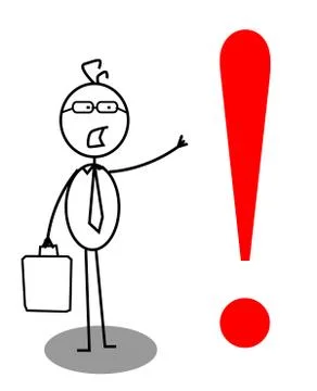 Businessman exclamation mark Stock Illustration