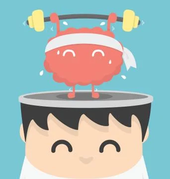 Businessman exercising  brain 스톡 일러스트
