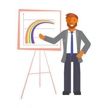 Businessman explaining charts Stock Illustration