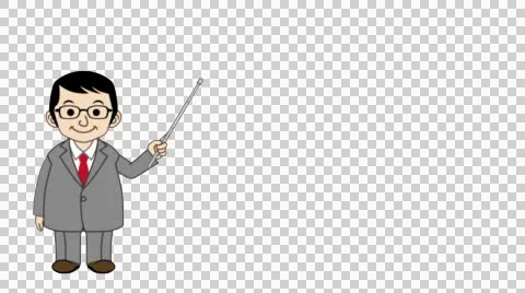 Businessman explaining with Pointer Stick-Alpha channel Stock Footage 52512644