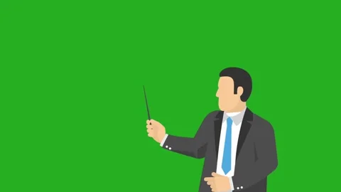 Businessman Explaining Presentation on Green Screen Animation 4K Vídeos de archivo 330999886