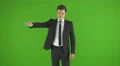 The businessman express a negative gesture. Real time capture 4k or 4k+ Resolution