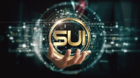 A Businessman Extends His Hand Revealing a Futuristic Holographic Crypto Stock Footage 296871153