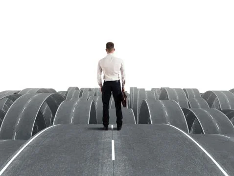 Businessman in the face of difficulties Stock Illustration