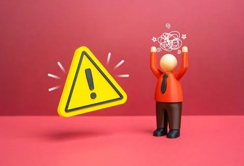 A businessman faced a difficult problem. Help with conflict resolution. Tec.. Stock Photos