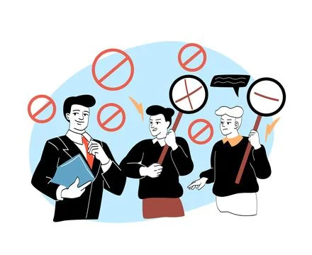 Businessman facing criticism. Vector illustration Stock Illustration