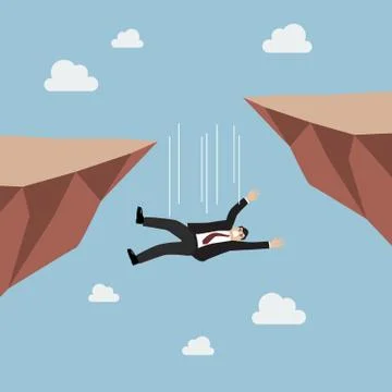 Businessman falling abyss Stock Illustration