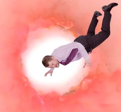 Businessman falling down with abstract background Foto stock