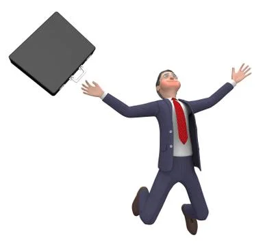 Businessman Falling Indicates Accident Over And Executive 3d Rendering Ilustração Stock