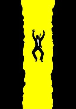 Businessman Falling Into Pit Stock Illustration