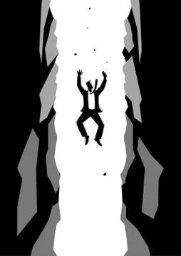 Businessman Falling Into Pit Stock Illustration