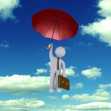 Businessman falling from the sky Stock Illustration
