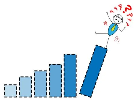 The businessman falling from top Chart Stock Illustration