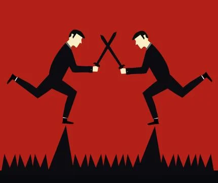 Businessman fighting Illustrazione stock