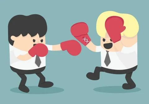 Businessman fighting Stock Illustration