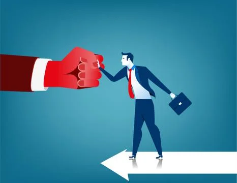 Businessman fighting obstacles Stock Illustration