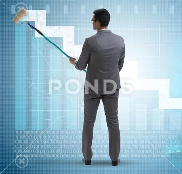 Businessman in financial forecasting business concept Stock Photos