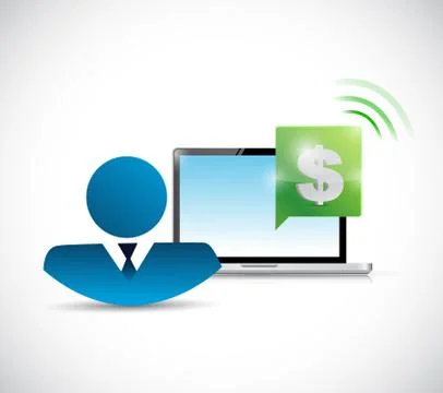 Businessman financial presentation on a computer. Stock Illustration