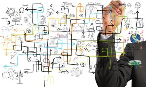 Businessman find a solution Stock Illustration