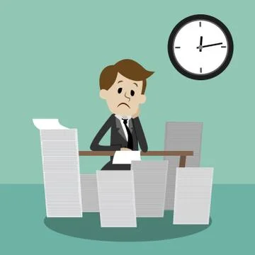 Businessman finding himself going to be busy Stock Illustration