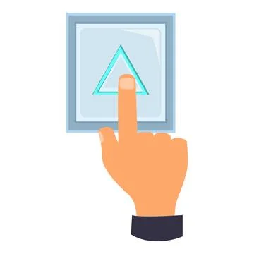 Businessman finger pushing elevator button going up Stock Illustration